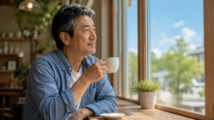 悩みが完全に消えたわけではないが、自分の気持ちを少し受け入れられたような雰囲気