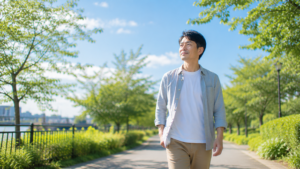 誰かの評価ではなく、自分の感覚を大切にしながら前を向いている雰囲気。心が軽くなったことを感じさせる写真